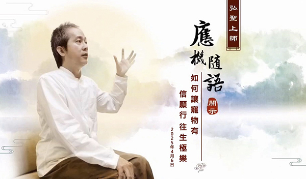 弘聖上師 應機隨語 20250406【如何讓寵物有信願行 往生極樂】